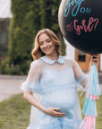 In stock • MATERNITY DRESS FOR Baby shower Blue • STYLE MONICA