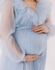 Maternity Tulle Dress For Baby Shower • Style MIDI JULIA • 142 Light Blue