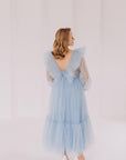 Maternity Tulle Dress For Baby Shower • Style MIDI JULIA • 142 Light Blue