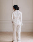 In Stock • Stylish Satin Pajamas Set Milk • Style MOON