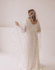 In Stock • Wedding veil with embroidered chamomile flowers - STYLE MAY