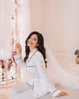 In Stock • Stylish Satin Pajamas Set Milk • Style MOON