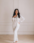 In Stock • Stylish Satin Pajamas Set Milk • Style MOON