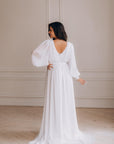 Unique Bohemian Wedding Dress With Long Sleeves • Style ADELLE