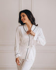 Stylish Satin Pajamas Set Milk • Style MOON