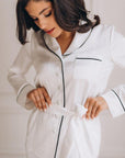 In Stock • Stylish Satin Pajamas Set Milk • Style MOON