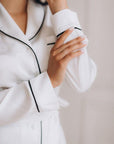 In Stock • Stylish Satin Pajamas Set Milk • Style MOON