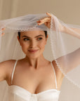 Beaded bridal veil • Unique wedding veil