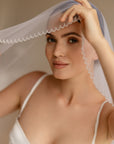 Beaded bridal veil • Unique wedding veil