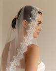 Chantilly lace mantilla veil