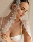 Chantilly lace mantilla veil