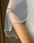 Bridal veil with pearls • Pearls edge veil