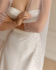 Pearls bridal veil • Wedding veil with pearls edge