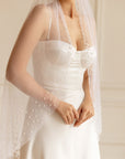 Pearls bridal veil • Wedding veil with pearls edge