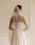 Beaded Edge Wedding Veil Fingertip