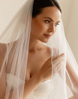 Beaded Edge Wedding Veil Fingertip