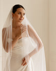 Beaded Edge Wedding Veil Fingertip
