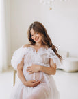 Maternity Boudoir Wedding Dress For Photo Shoot • Style ALICE