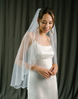 Bridal veil with pearls • Pearls edge veil