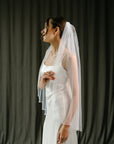 Bridal veil with pearls • Pearls edge veil