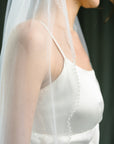 Bridal veil with pearls • Pearls edge veil