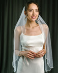 Bridal veil with pearls • Pearls edge veil