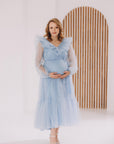 Maternity Tulle Dress For Baby Shower • Style MIDI JULIA • 142 Light Blue