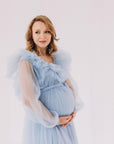 Maternity Tulle Dress For Baby Shower • Style MIDI JULIA • 142 Light Blue