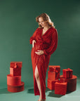 MATERNITY DRESS RED • STYLE SIENNA