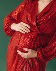 MATERNITY DRESS RED • STYLE SIENNA