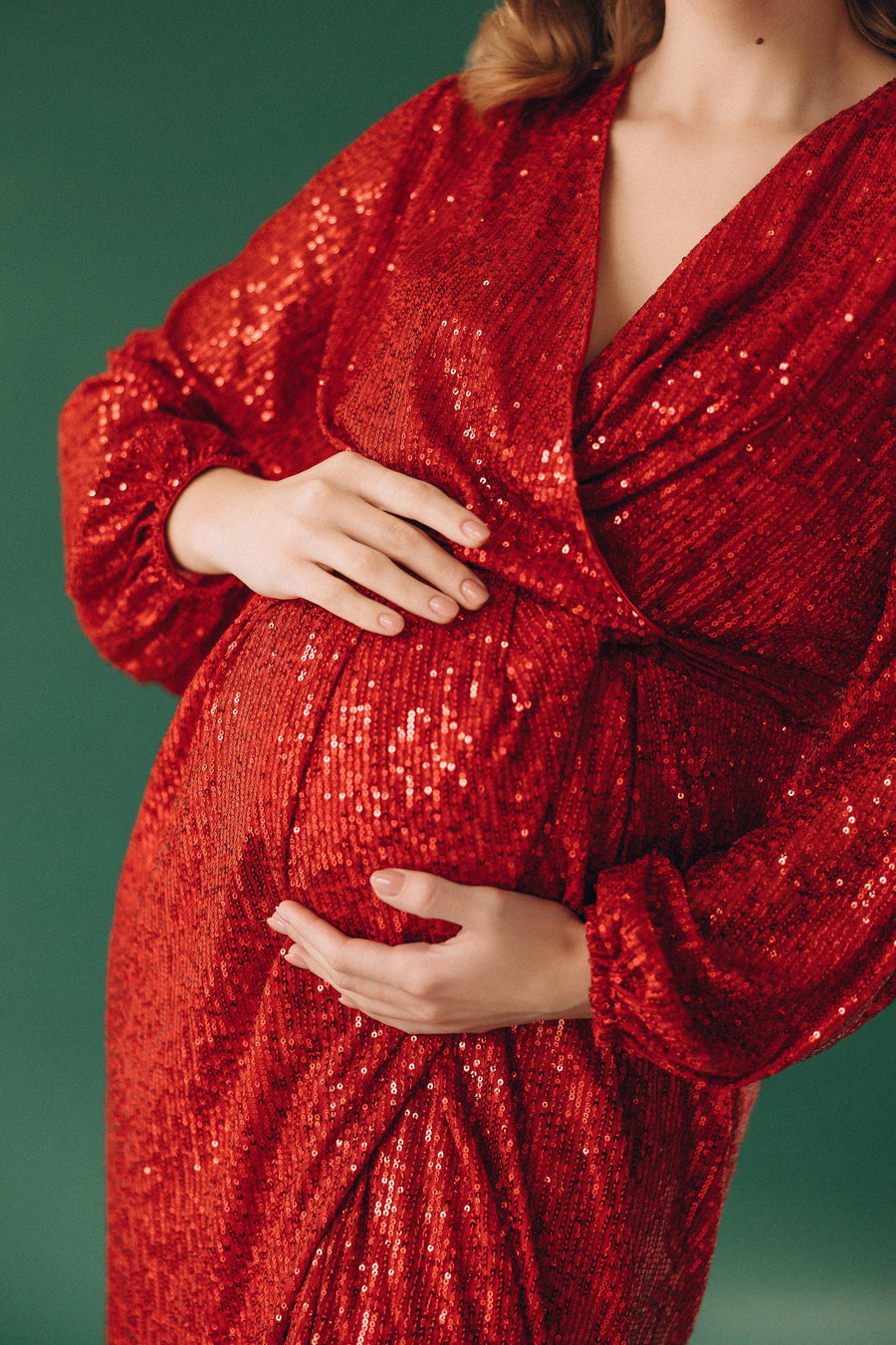 MATERNITY DRESS RED • STYLE SIENNA