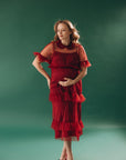 In Stock • MATERNITY DRESS FOR Baby shower RED • STYLE MONICA