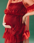 In Stock • MATERNITY DRESS FOR Baby shower RED • STYLE MONICA