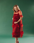 In Stock • MATERNITY DRESS FOR Baby shower RED • STYLE MONICA