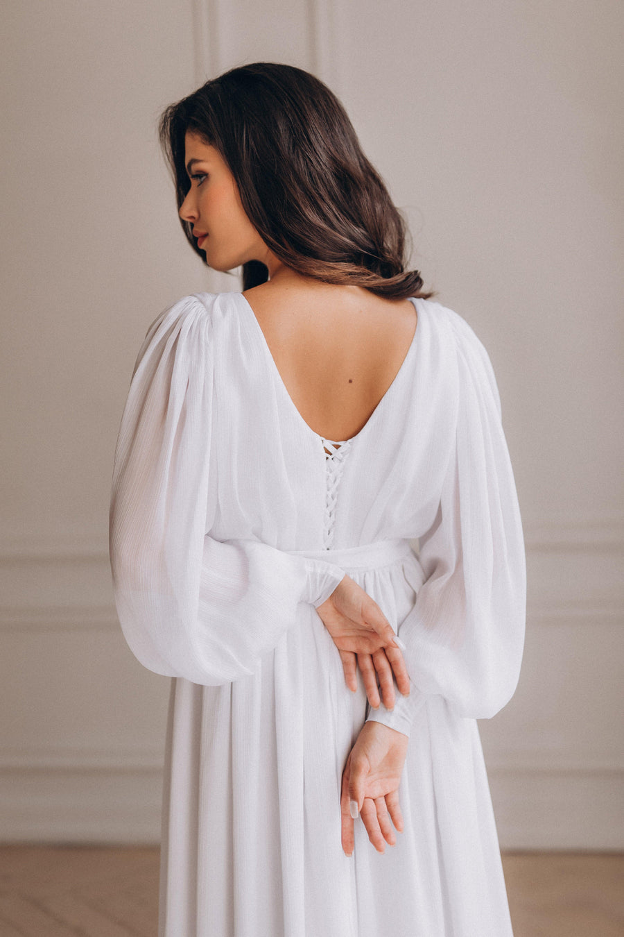 Unique Bohemian Wedding Dress With Long Sleeves  •  Style ADELLE