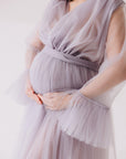 In Stock • Tulle Puffy Maternity Dress With Train • Style PAULA