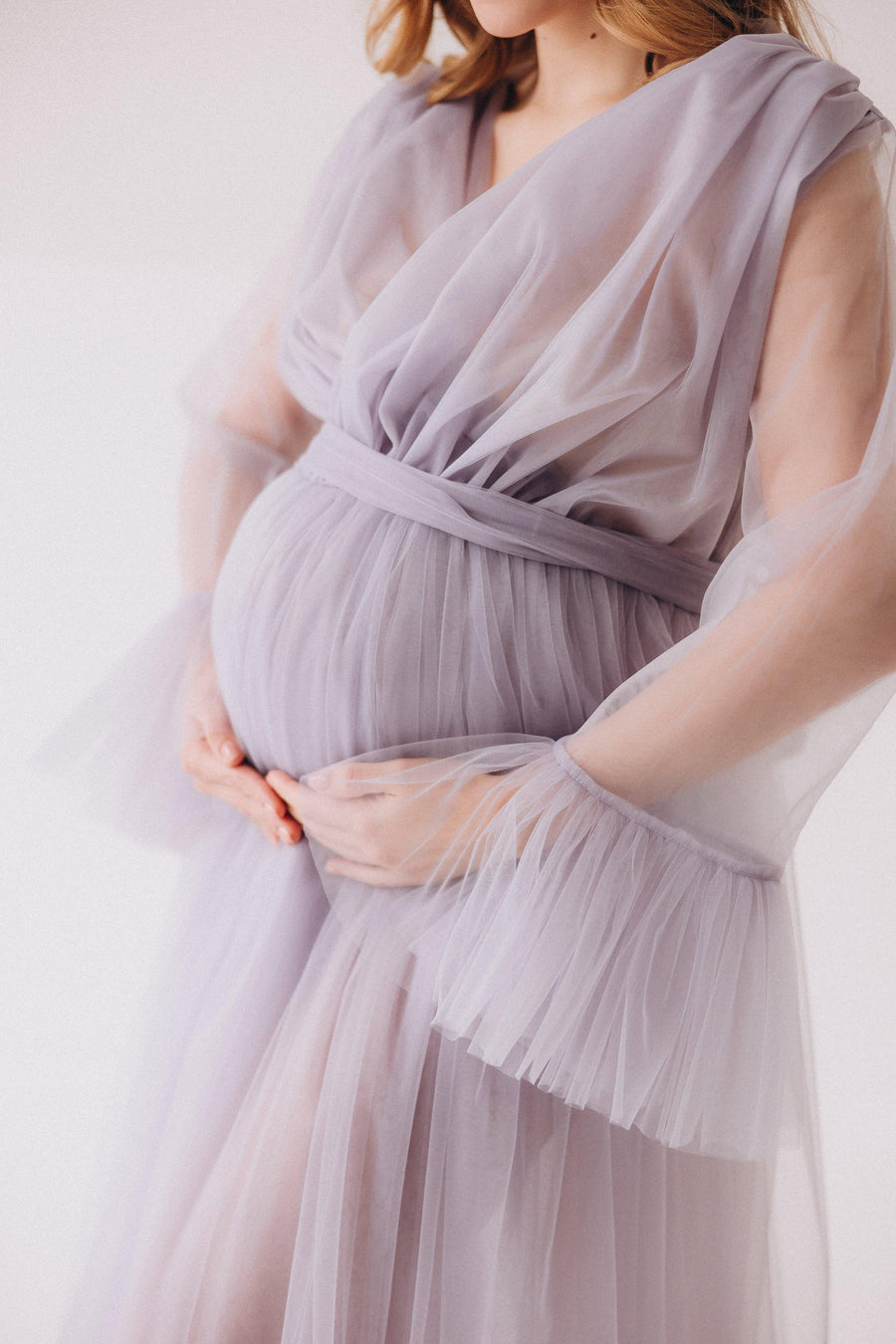 In Stock • Tulle Puffy Maternity Dress With Train • Style PAULA