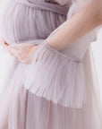 In Stock • Tulle Puffy Maternity Dress With Train • Style PAULA