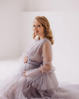 In Stock • Tulle Puffy Maternity Dress With Train • Style PAULA