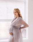 In Stock • Tulle Puffy Maternity Dress With Train • Style PAULA