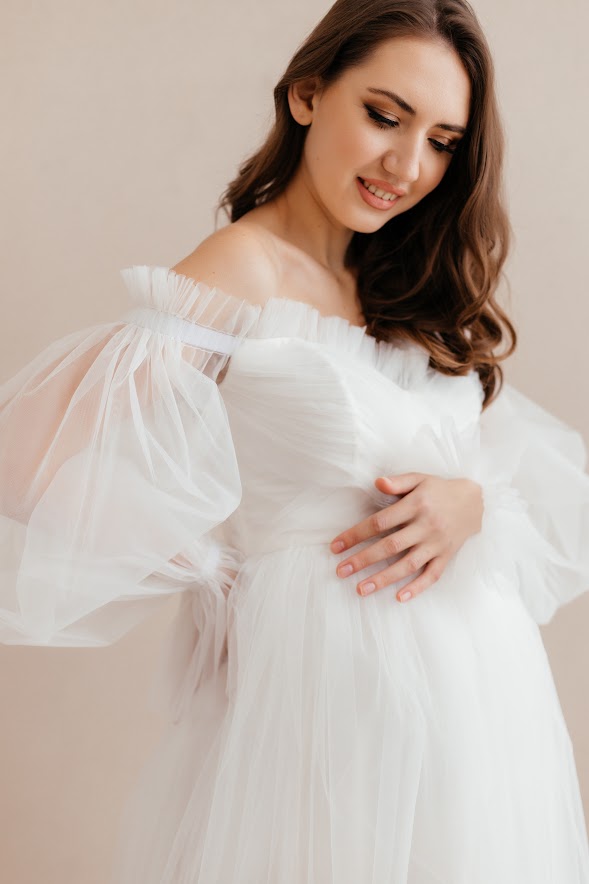 Maternity Bridal Tulle Dress • Style AMANDA