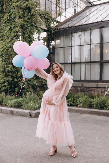 Maternity Tulle Dress For Baby Shower • Style MIDI JULIA • 66 Light Pink