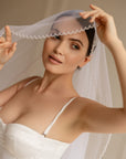 Beaded bridal veil • Unique wedding veil