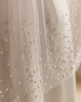 Pearls bridal veil • Wedding veil with pearls edge