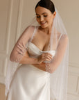 Pearls bridal veil • Wedding veil with pearls edge