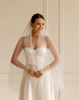 Pearls bridal veil • Wedding veil with pearls edge