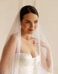 Beaded Edge Wedding Veil Fingertip