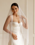 Beaded Edge Wedding Veil Fingertip