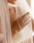 Beaded Edge Wedding Veil Fingertip