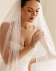 Beaded Edge Wedding Veil Fingertip